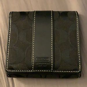 Coach Signature leather and canvas wallet